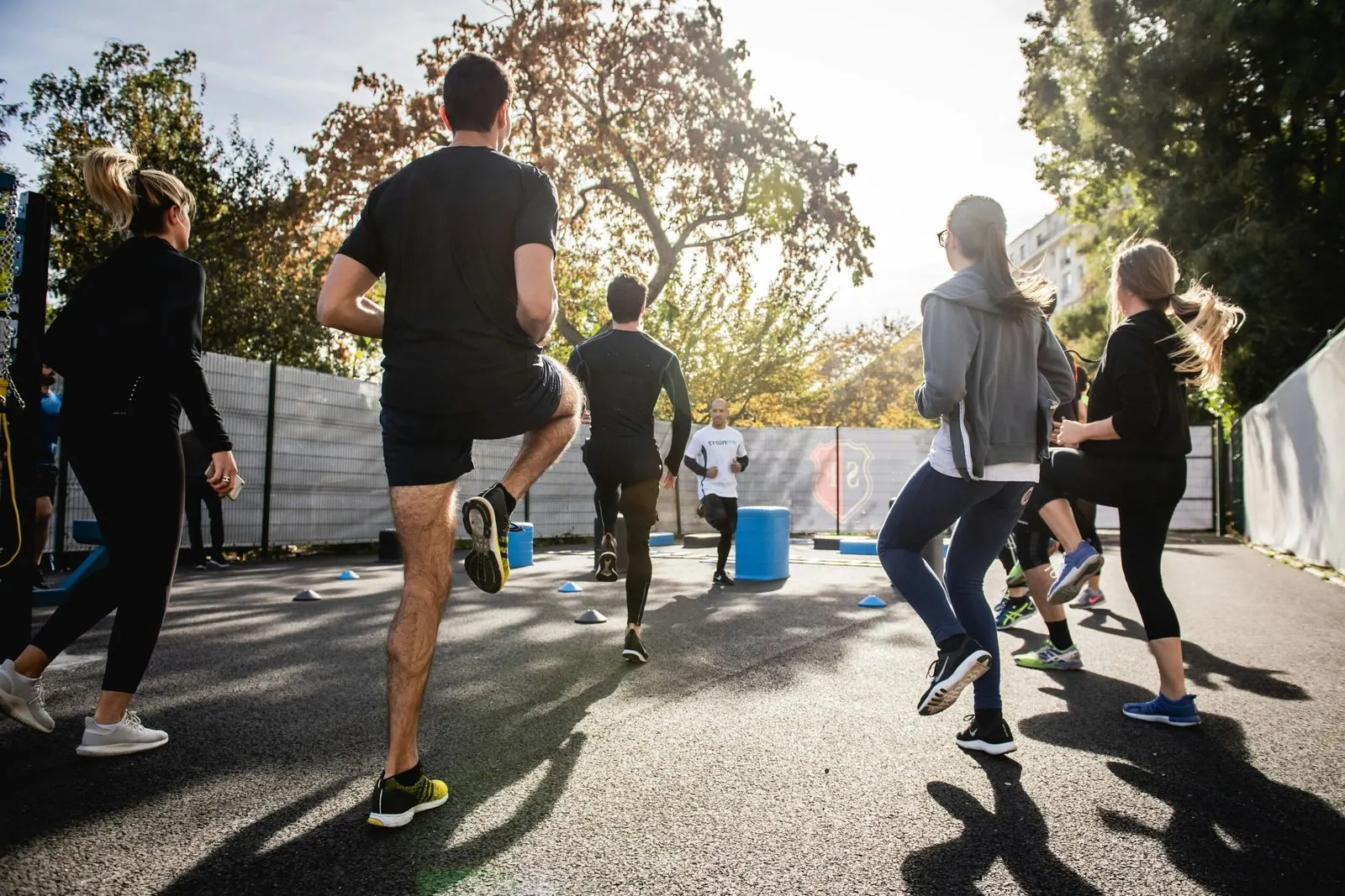 Loper tijdens een cardiotraining in de buitenlucht